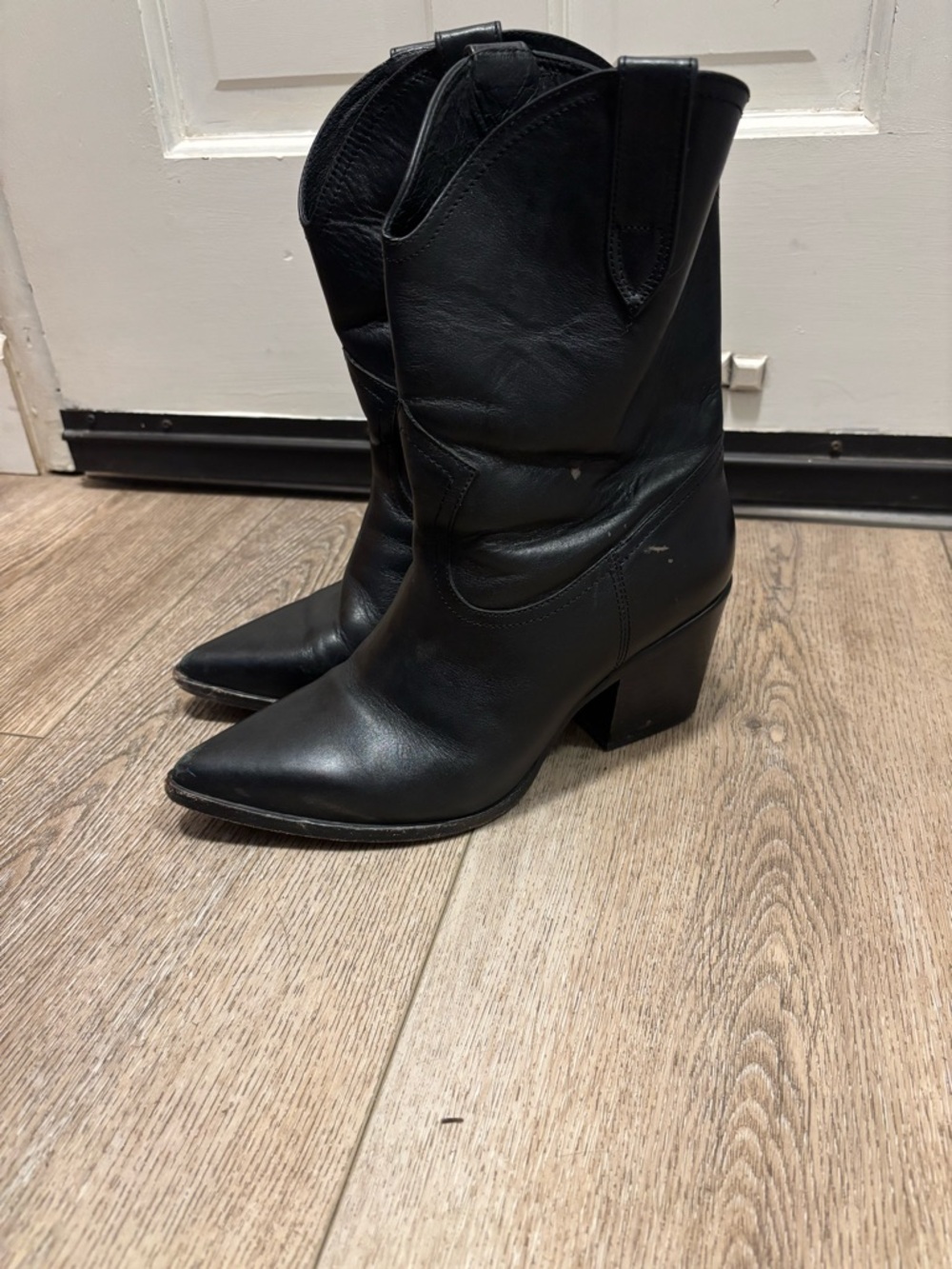 Dante Black Western-Style Mid Heel Women's Boots